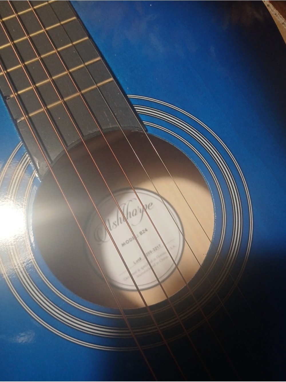 Blue Acoustic Guitar - Gloss Finish - Picture 2 of 3